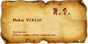 Maka Viktor névjegykártya